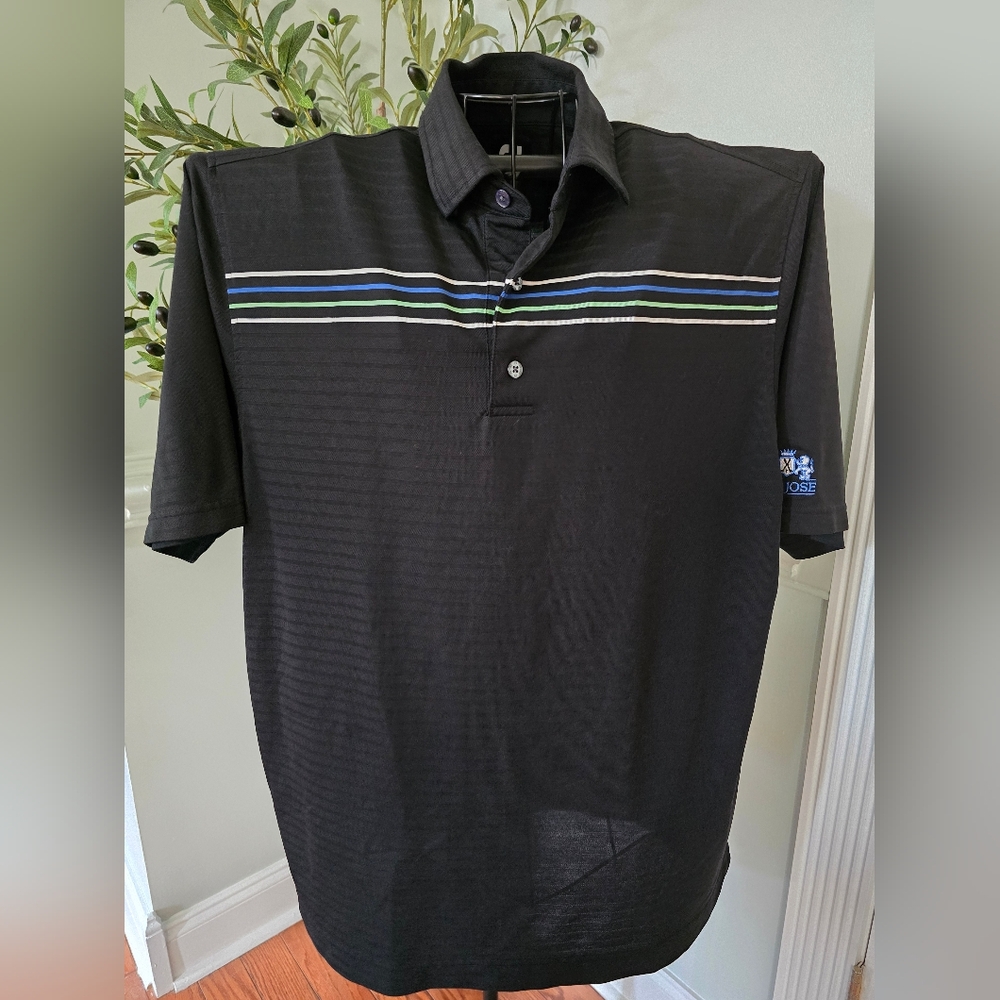 Black Striped Men's Polo Golf Shirt